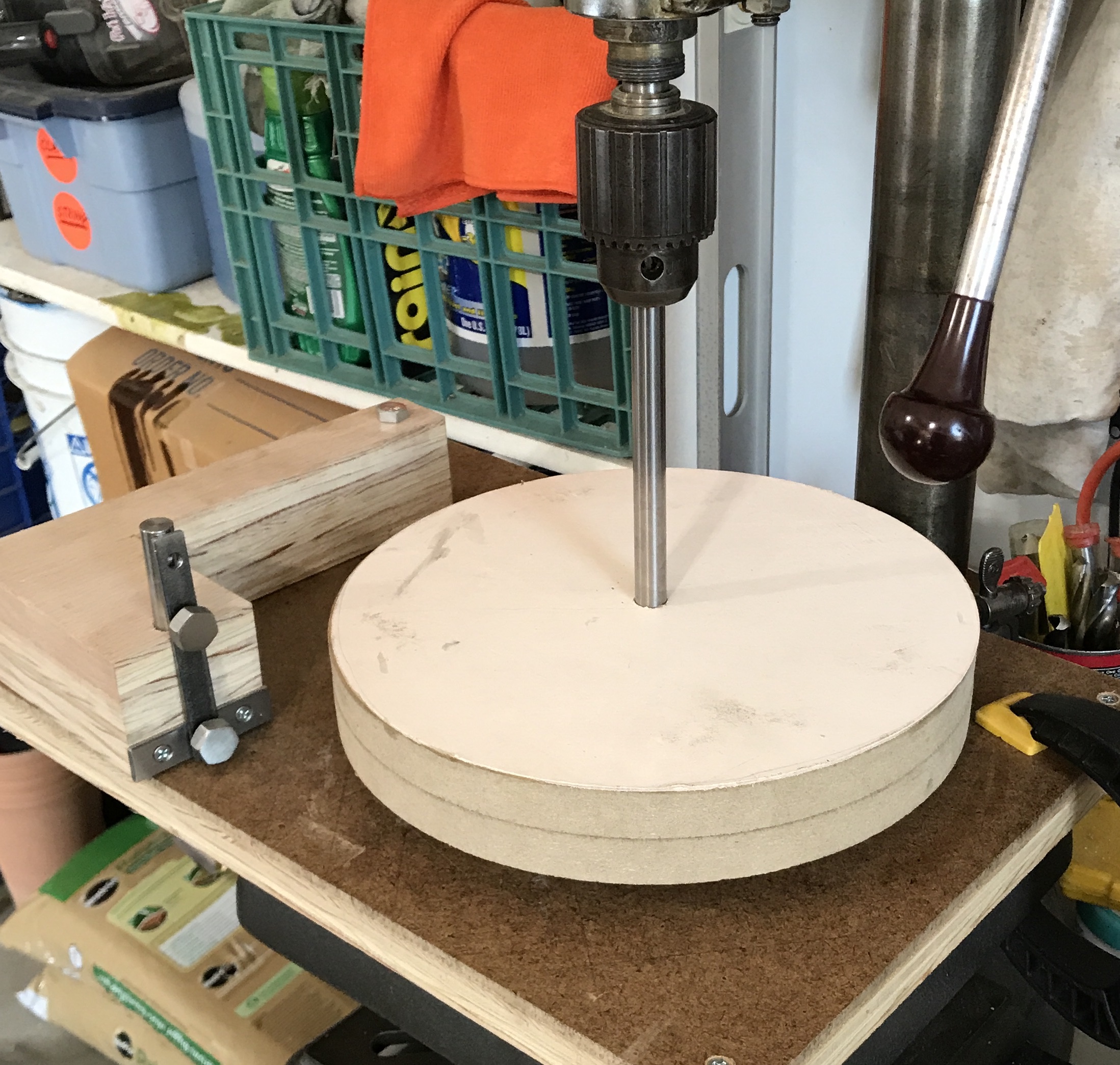 The drill press sharpening station first assembly